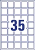 Etykiety usuwalne Avery Zweckform, kwadratowe, 35x35mm, 350 sztuk, biały