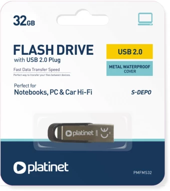 Pendrive Platinet S-Depo, 32GB, USB 2.0, czarny