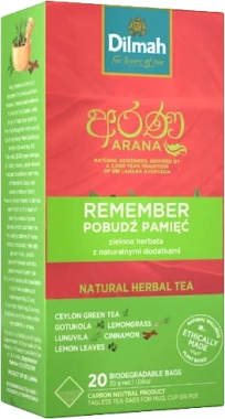 Herbata funkcjonalna w torebkach Dilmah Arana Remember / Pobudź pamięć, 20 sztuk x 1.5g