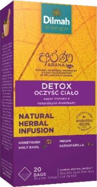 Herbata funkcjonalna w torebkach Dilmah Arana Detox / Oczyść ciało, 20 sztuk x 1.5g