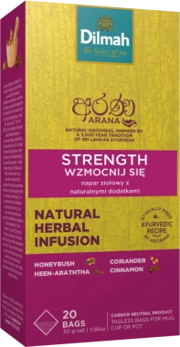 Herbata funkcjonalna w torebkach Dilmah Arana Strength / Wzmocnij się, 20 sztuk x 1.5g