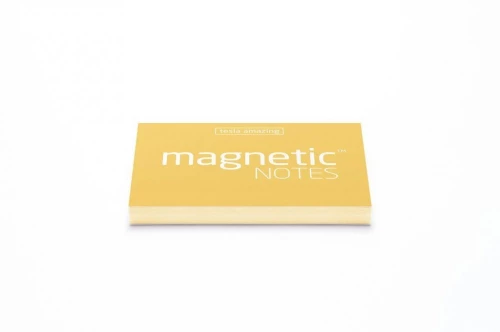 Karteczki elektrostatyczne Magnetic, 100x70mm, 100 sztuk, żółty pastelowy