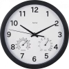 Zegar ścienny Hama Pure Plus, z termometrem i higrometrem, 25cm, tarcza kolor biały, rama kolor czarny