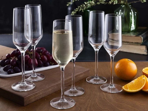 Kieliszki do szampana Altom Design Rubin, 220ml, szkło, komplet 6 sztuk, przezroczysty