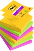 Karteczki samoprzylepne Post-it Super Sticky Z-Notes, kolekcja CARNIVAL, 76x76mm, 6x90 karteczek, mix kolorów