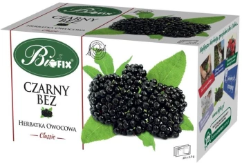 Herbata owocowa w torebkach BiFix Classic, czarny bez, 20 sztuk x 2.5g