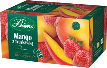 Herbata owocowa w kopertach BiFix Premium, mango z truskawką, 20 sztuk x 2g