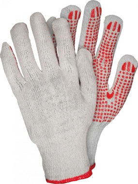 Rękawice tkaninowe Reis RDZN_NATU, rozmiar 9, nakrapiane, szaro-czerwony