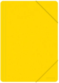 Teczka plastikowa z gumką Office Products, A4, 3-skrzydłowa, 500µm, żółty