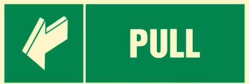 Znak informacyjny "Pull" (ciągnąć), folia samoprzylepna (naklejka), 75x150mm