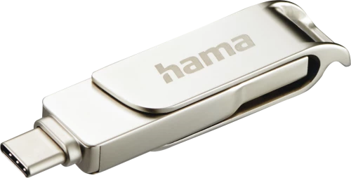 Pendrive Hama C-Rotate Pro, 128GB, obracany, USB 3.0, srebrny