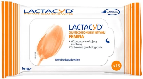 Chusteczki do higieny intymnej Lactacyd Femina, 15 sztuk