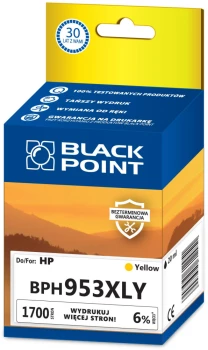 Tusz Black Point BPH953XLY (953XL, F6U18AE), 1700 stron, yellow (żółty)