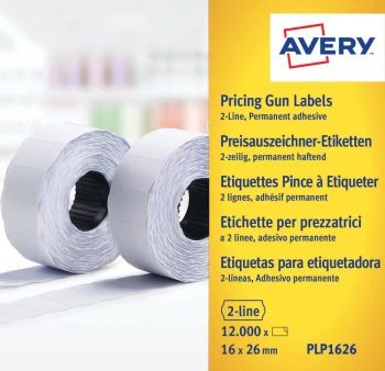 Etykiety cenowe Avery Zweckform, 16x26 mm, 1200 sztuk, 10 rolek, biały