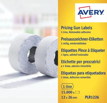 Etykiety cenowe Avery Zweckform, usuwalne, 12x26 mm, 1500 etykiet, 10 rolek, biały