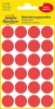 Etykiety usuwalne Avery Zweckform, okrągłe, średnica 18mm, 4 arkusze, 96 sztuk, czerwony