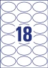 Etykiety usuwalne Avery Zweckform, owalne, 63.5x42.3mm, 10 arkuszy, 180 sztuk, biały