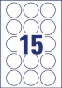 Etykiety uniwersalne usuwalne Avery Zweckform, okrągłe, średnica 51mm, 10 arkuszy, 150 sztuk, biały