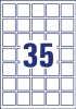 Etykiety uniwersalne Avery Zweckform, kwadratowe, 35x35mm, 10 arkuszy, 350 sztuk, biały