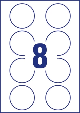 Etykiety usuwalne na słoiki Avery Zweckform, 65mm, 10 arkuszy, okrągłe, biały