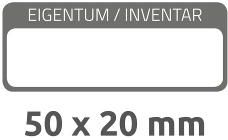 Tabliczki inwentaryzacyjne Avery Zweckform, 50x20mm, 1 pole na tekst, 50 sztuk, biało-czarny