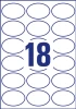 Etykiety uniwersalne Avery Zweckform, owalne, 63.5x42.3mm, 10 arkuszy, 180 sztuk, biały