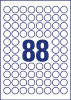 Etykiety uniwersalne usuwalne Avery Zweckform, okrągłe, średnica 20mm, 10 arkuszy, 880 sztuk, biały