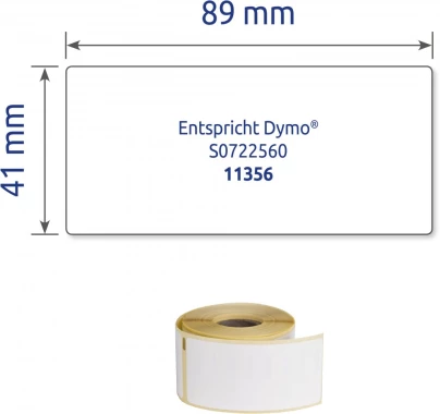 Identyfikatory imienne usuwalne Avery Zweckform, w rolce, do drukarek termicznych DymoTM,  200 etykiet/1 rolka, 41x89mm, biały