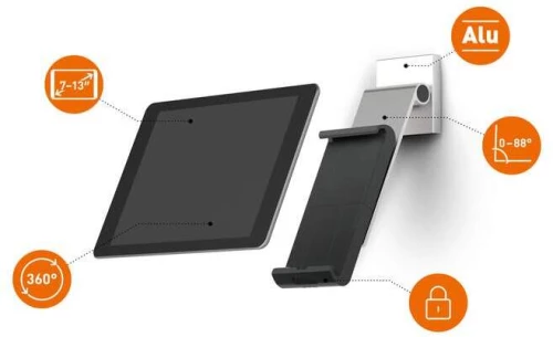 Uchwyt do tabletu Durable Tablet Holder Wall Pro, ścienny,  srebrny