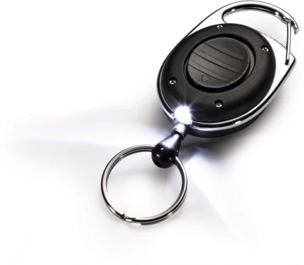 Mechanizm ściągający Durable Jojo Style LED, z  z metalowym kółkiem i podświetleniem, linka 80cm, czarny