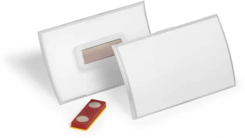 Identyfikator Durable Click Fold 826019, z magnesem, 54x90mm, 10 sztuk, przezroczysty
