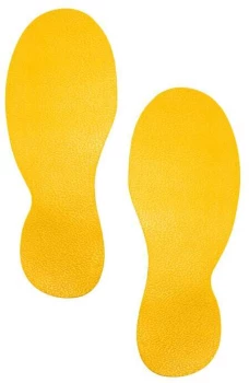 Naklejka podłogowa Durable, kształt stopy, trwała, 5 par, żółty