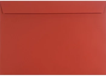 Koperta ozdobna Bong, C4, z paskiem HK, 250 sztuk, czerwony