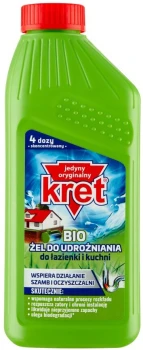 Żel do udrażniania rur Kret Bio, do łazienki i kuchni, 500ml