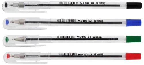 Długopis biurowy MemoBe, 0.7mm, w etui, 4 sztuki, mix kolorów