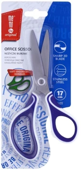 Nożyczki biurowe MemoBe, profilowane, ostrze 3D, 17cm, niebieski