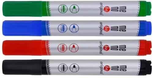 Marker suchościeralny MemoBe, okrągła, 2-3mm, 4 sztuki, mix kolorów