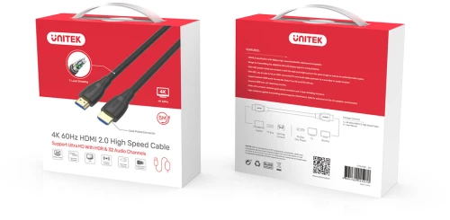Kabel HDMI 2.0 Unitek C11068BK, High Speed 4K, 7m, czarny