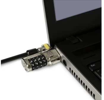 Blokada do laptopów Kensington ClickSafe, z zamkiem szyfrowym i kluczem głównym, czarno-srebrny