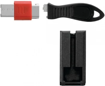 Blokada portów USB Kensington, z osłoną bezpieczeństwa, kwadratowa, czarny