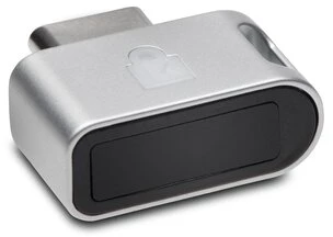 Zabezpieczenie z czytnikiem linii papilarnych Kensington VeriMark Guard USB-C, srebrno-czarny