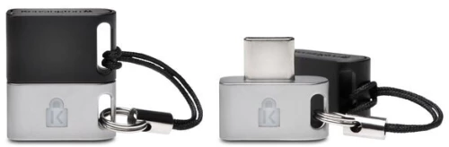 Zabezpieczenie z czytnikiem linii papilarnych Kensington VeriMark Guard USB-C, srebrno-czarny