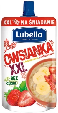 Mus owsianka XXL Lubella, truskawka, banan, bez cukru, 170g