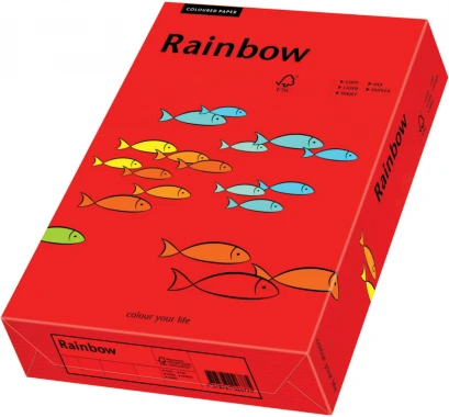 Papier kolorowy Rainbow, A5, 80g/m2, 500 arkuszy, czerwony (R28)