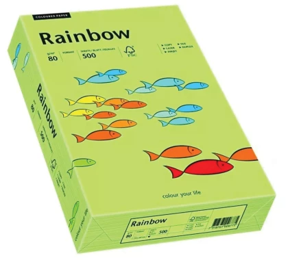 Papier kolorowy Rainbow, A5, 80g/m2, 500 arkuszy, jasny zielony (R74)