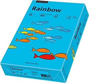 Papier kolorowy Rainbow, A5, 80g/m2, 500 arkuszy, niebieski (R87)