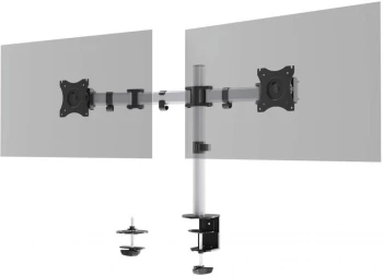 Ramię na 2 monitory Durable Select, z mocowaniem do stołu, srebrno-czarny