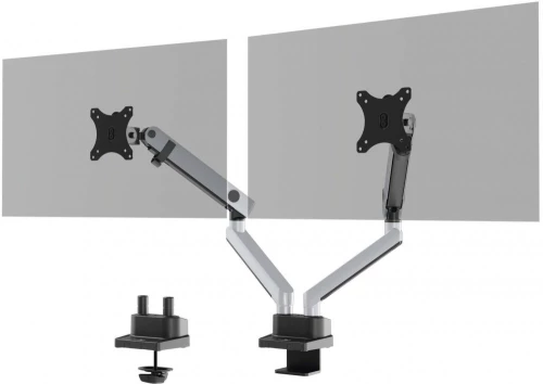 Uchwyt z ramieniem Durable Select Plus, do 2 monitorów, z mocowaniem do stołu, srebrny