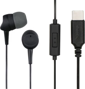Słuchawki przewodowe z mikrofonem Hama "SEA", USB-C, czarny