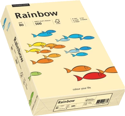 Papier kolorowy Rainbow, A5, 80g/m2, 500 arkuszy,  kość słoniowa (R06)